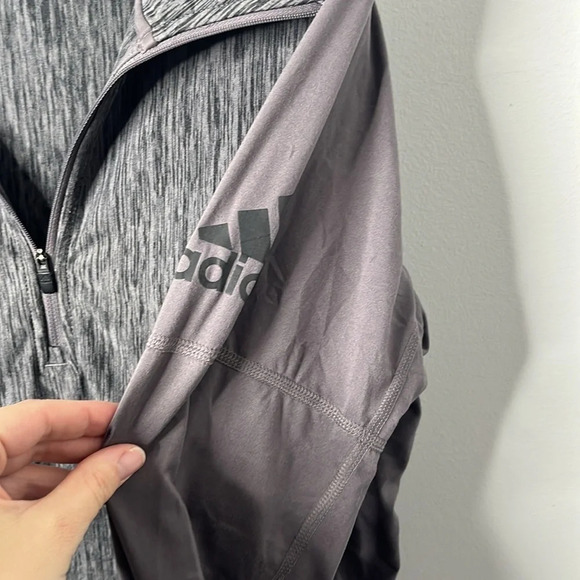 Adidas Baseline Quarter Zip Gray Athletic Pullover - Picture 5 of 11